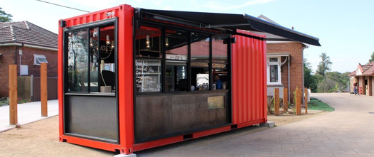 Shipping container kiosks