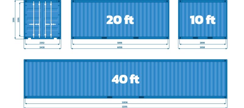 dimensión estándar del contenedor de 40 pies