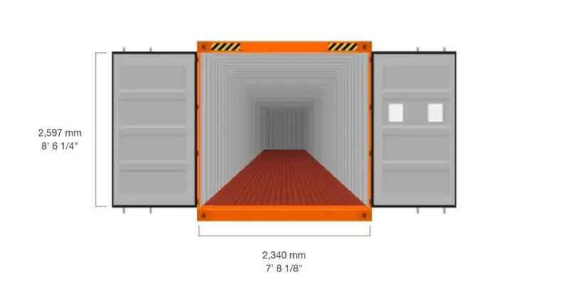 45ft high cube standard shipping container dimensions