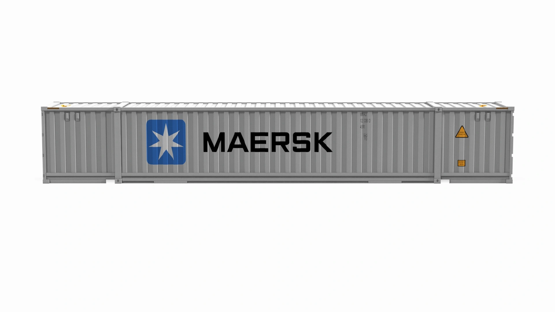 White 53-foot high cube shipping container on-site.