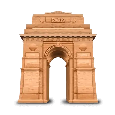 Illustration of India Gate in New Delhi, symbolizing Pelican Containers' strong logistics and service network in India.